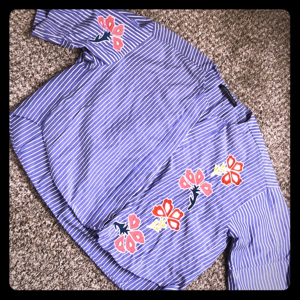 Zara flower embodiment wide cut shirt